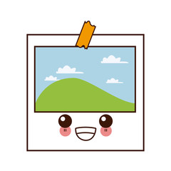 Landscape photo frame cute kawaii cartoon