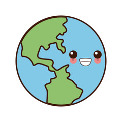 Earth world symbol cute kawaii cartoon