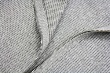 metal zipper on knitted clothes