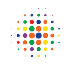multicolor round halftone pattern. Vector illustration for design