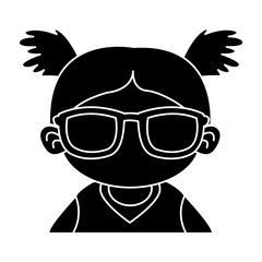 Cute girl with sunglasses cartoon