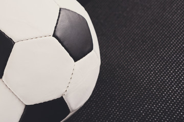 Soccer ball on black background