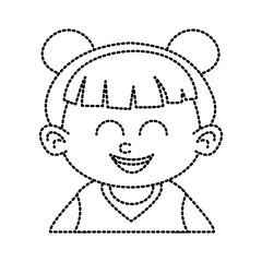Cute girl face cartoon