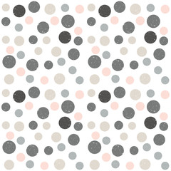 Modern vector abstract seamless geometric pattern with  circles in retro scandinavian style