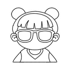 Cute girl with sunglasses cartoon