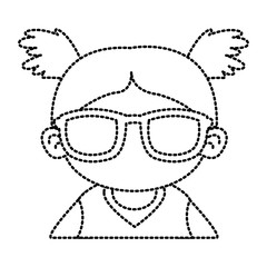 Cute girl with sunglasses cartoon