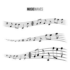 Fototapeta premium Music wave set. Vector music design elements.