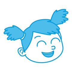 Cute girl face cartoon