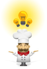Cocinero chef tiene una idea - 182299161