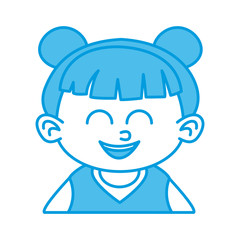 Cute girl face cartoon