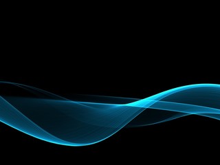 Creative Blue Fractal Waves Art Abstract Background