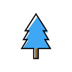 Obraz premium Christmas tree icon vector illustration