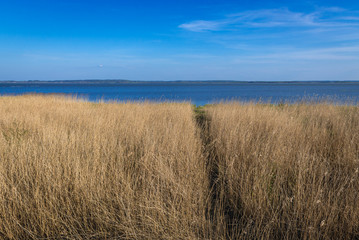 View on Gardno Lake near Baltic Sea coast in Slowinski National Park, Poland