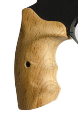 wooden revolver handle isolated