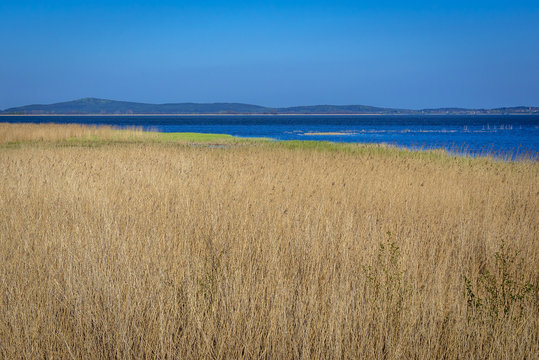 View on Gardno Lake near Baltic Sea coast in Slowinski National Park, Poland