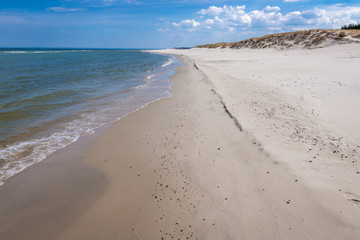Baltic Sea seen from shore in Slowinski National Park in Poland