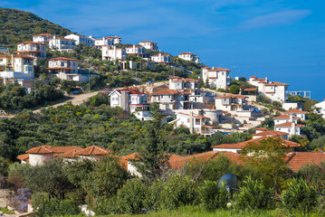 Fototapeta premium Kas, provinces of Antalya, Turkey -March 11, 2014:city and port of Kash on the Mediterranean coast of Turkey, the center of the district of the province of Antalya.