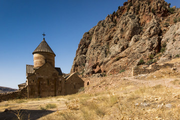 Scenic Novarank monastery in Armenia, famous tourist destination