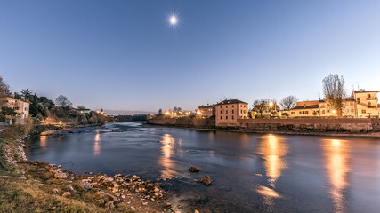 Pescantina by night, Adige river