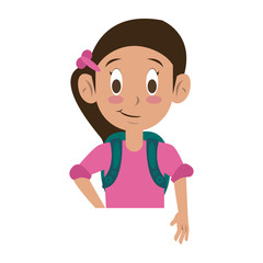 Cute school girl cartoon