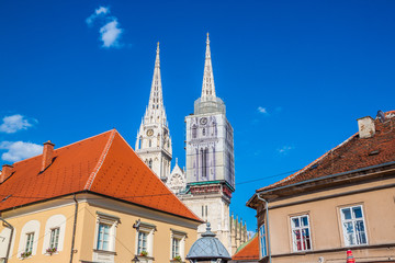Fototapeta na wymiar Zagreb Cathedral in ZAGREB, CROATIA
