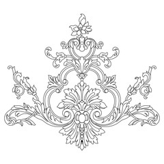 Vintage baroque ornament, corner. Retro pattern antique style acanthus. Decorative design element filigree calligraphy vector. - stock vector