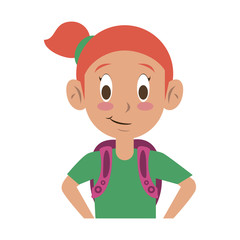 Cute school girl cartoon