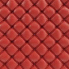 3D illustration leather sofa texture. Luxurious texture of red-colored leather upholstery. Leather Upholstery Sofa Background.