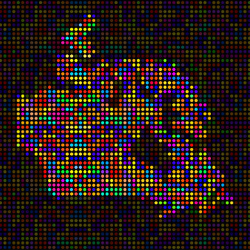 Abstract map of Canada, colorful dots. Vector illustration. Eps 10