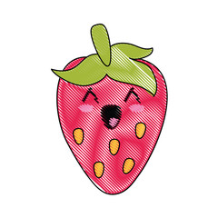 Delicious strawberry fruit cute kawaii cartoon