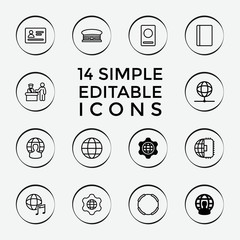 Fototapeta premium Set of 14 international outline icons