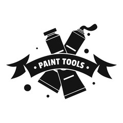 Painting tool tube logo, simple black style