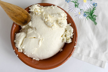 Fresh home cottage cheese.