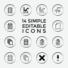 Set of 14 form filled and outline icons