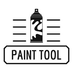 Paint spray logo, simple black style