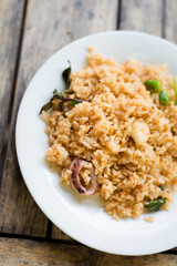 Thai fried rice with seafood