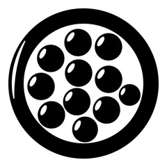 Face powder icon, simple black style