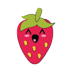 Delicious strawberry fruit cute kawaii cartoon