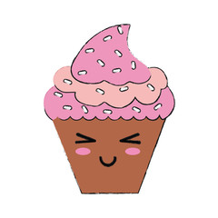 Cupcake delicious dessert cute kawaii cartoon