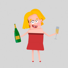 Woman holding champagne bottle and glass
Isolate. Easy background remove. Easy color change. Easy combine! For custom illustration contact me.