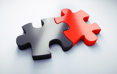 Puzzleteile in Schwarz-Rot große Koalition