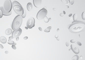 Money rain fountain - jackpot prize greyscale image