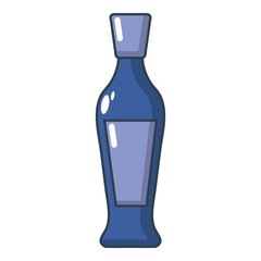 Wine bottle icon, cartoon style