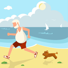 Elderly man jogging