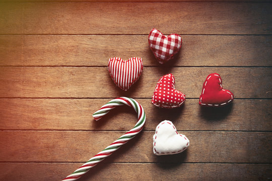 Christmas lollipop and heart shape toys