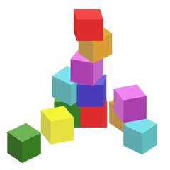 illustration of children toys, cubes