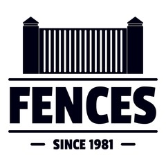 Fence architecture logo, simple black style