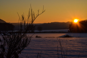 Sunset in winter