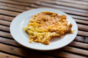 Deep fried thai egg omelette