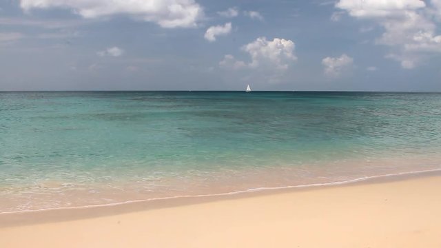 Sandy beach and sea. Brandons, Bridgetown, Barbados